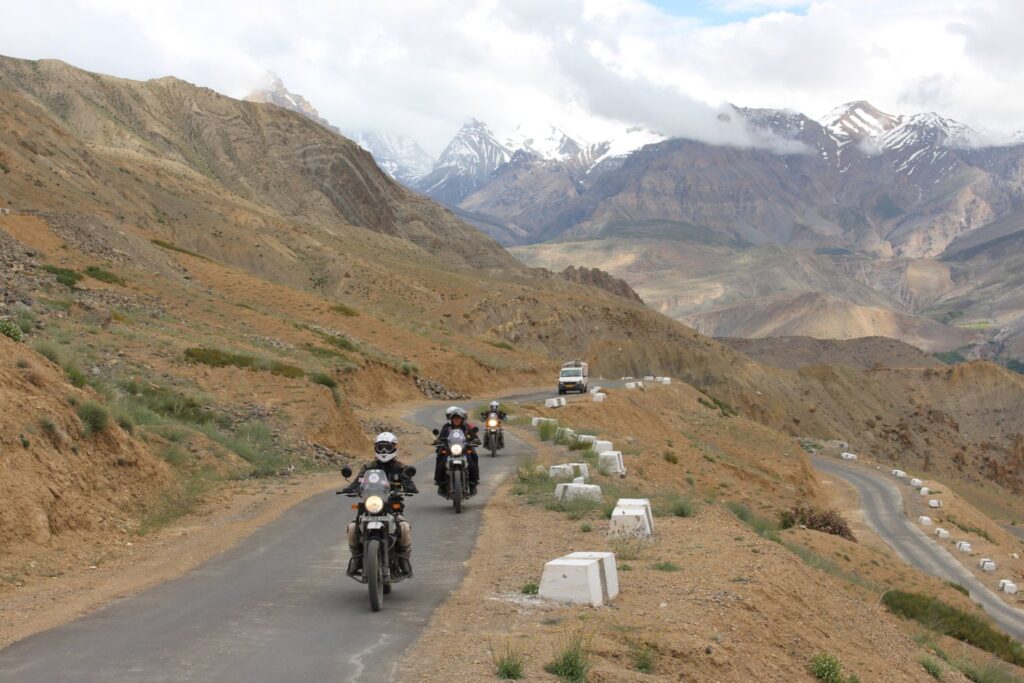 Driving a mountain road in the Himalaya